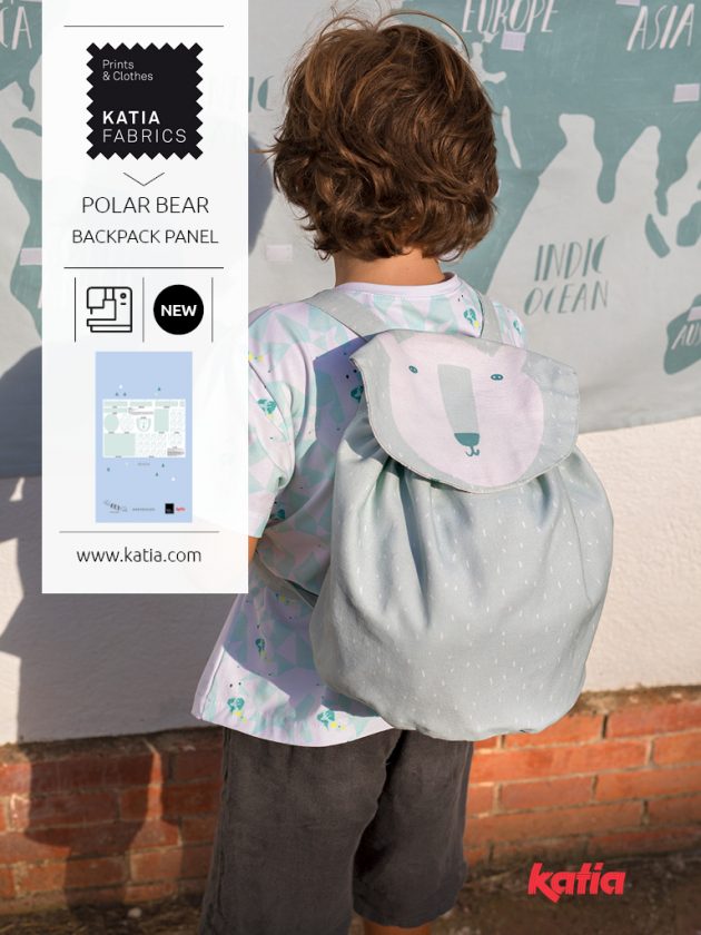 Kid's polar bear backpack panel