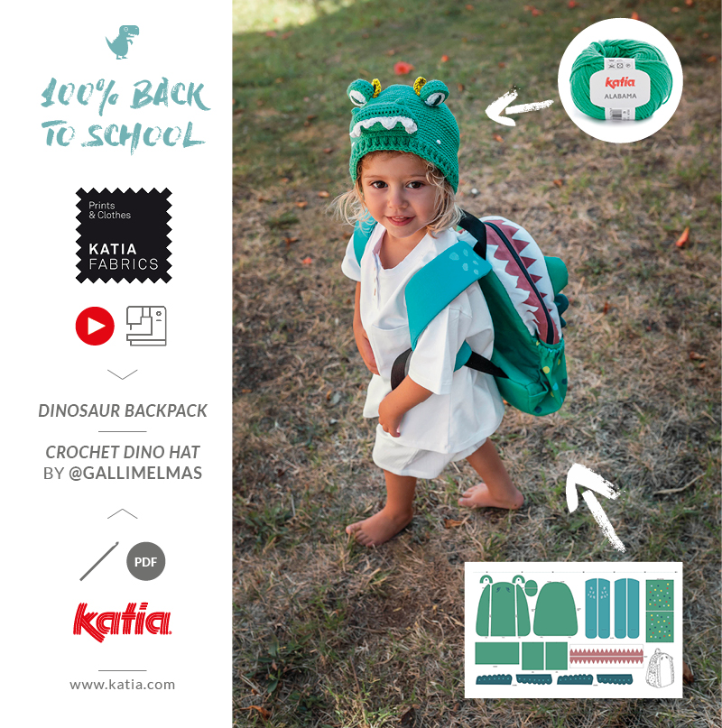 crochet dinosaur backpack