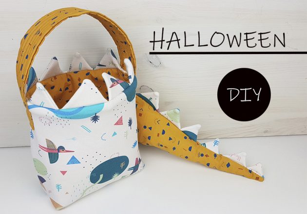 cesta halloween dinosaurio