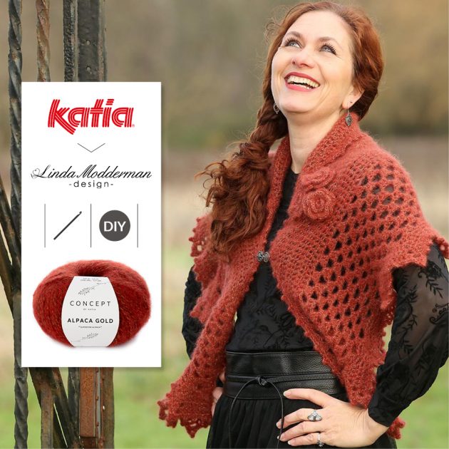 Chal con puntilla a crochet