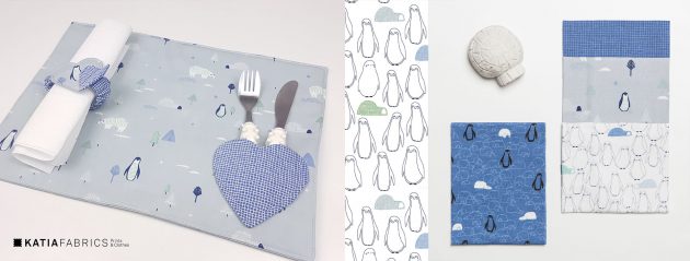 Naai een placemat en bestekhouder in hartjesvorm voor Valentijnsdag