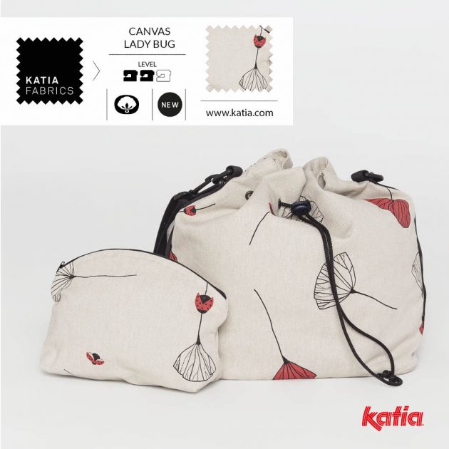 Leer een ronde tas plunjezak naaien met Katia Fabrics Canvasstoffen
