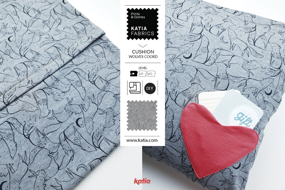Liefdesbrief kussen naaien - tutorial Katia Fabrics