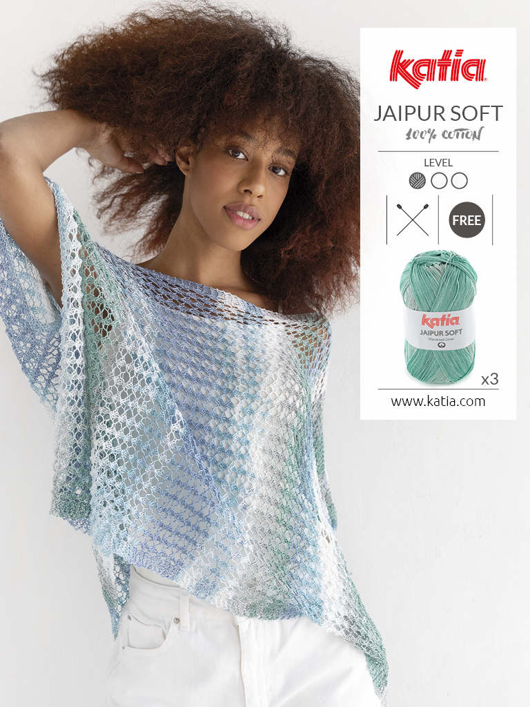 gebreide poncho met Katia Jaipur Soft