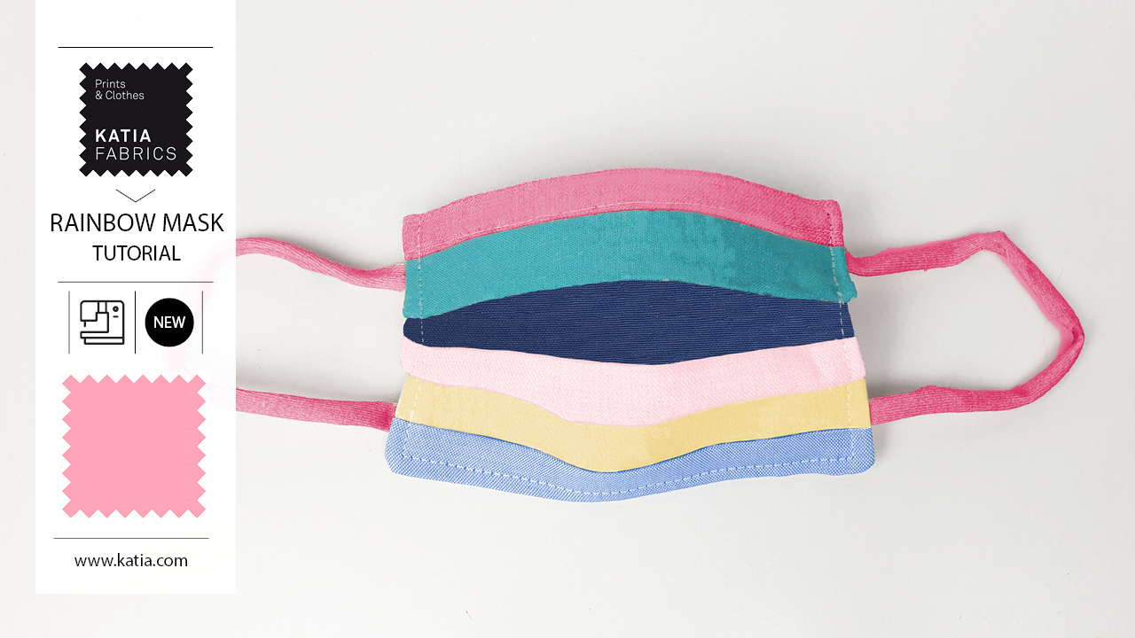 Regenboogmasker 🌈 naaien met onze nieuwe antibacteriële poplin