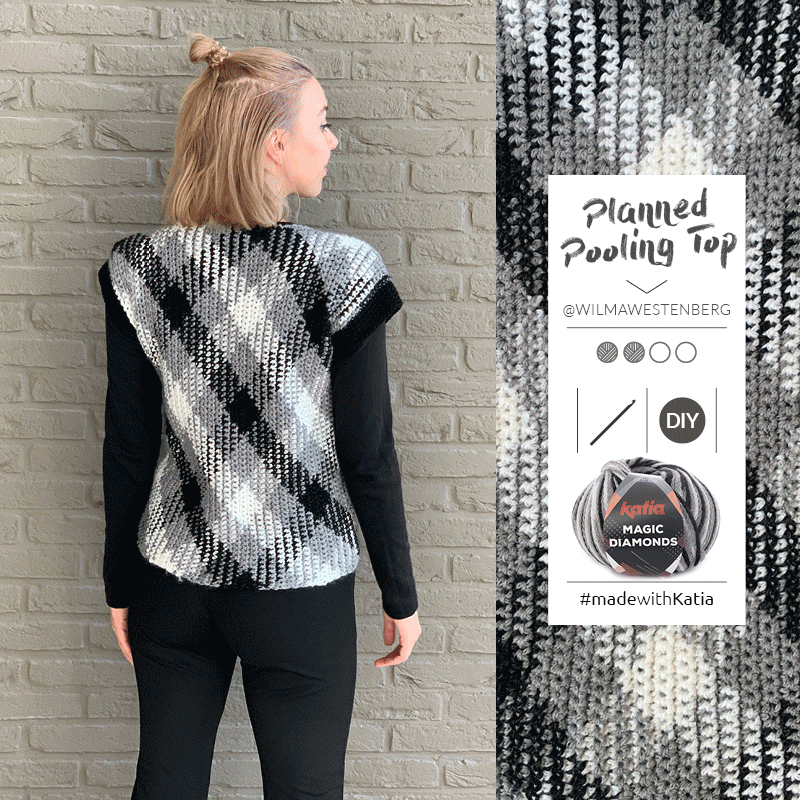 Planned tooling top haken met Katia Magic Diamonds door Wilmade