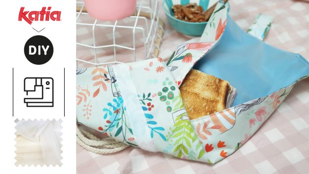 Leer een herbruikbaar boterhamzakje naaien met de nieuwe voedselplastic stoffen van Katia Fabrics