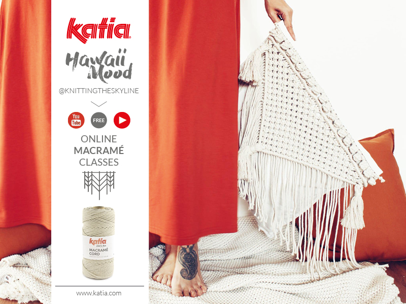 Gratis online macramé cursus: stap voor stap videos met Katia Macrame Cord en knittingtheskyline