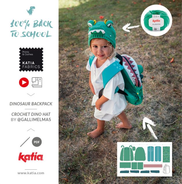 dino rugzak naaien met Katia Fabrics kant-en-klare panelen voor beginners en gratis naaipatroon