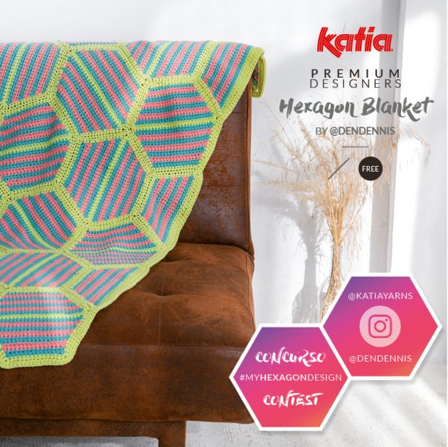 Hexagon deken haken met Katia Alabama door Dendennis