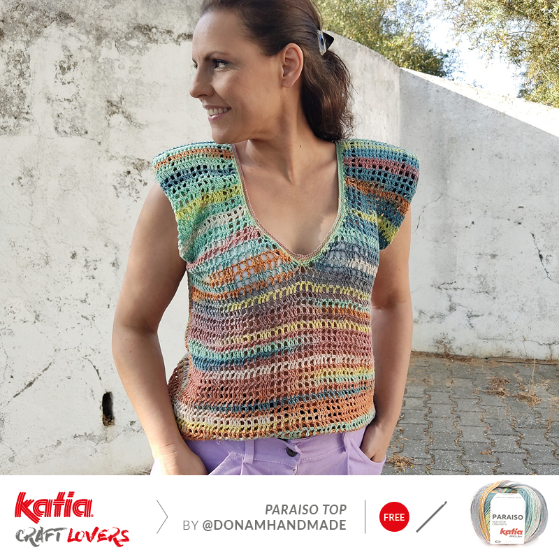 Gehaakte top Paraiso door Dona M Handmade - gratis haakpatroon