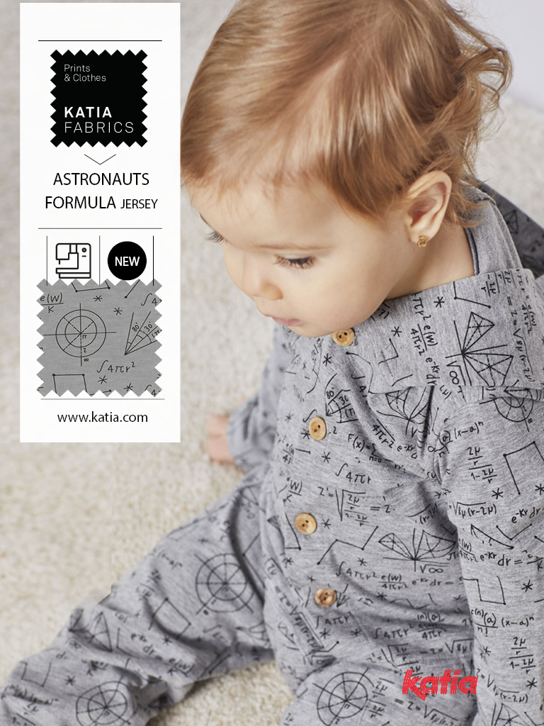 Katia Fabrics - naai kinderkleding met onze stoffencollectie met wetenschappelijke printjes