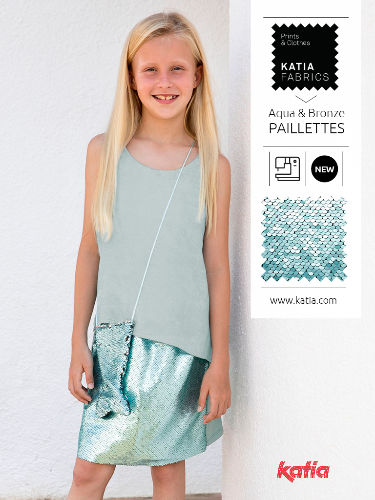 Kinderrok met pailletten naaien met Katia Fabrics en dit gratis naaipatroon