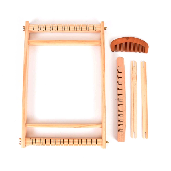 articulo rectangular wooden loom with a comb shuttle sword stick and tapestry needle 7519 a c katia n