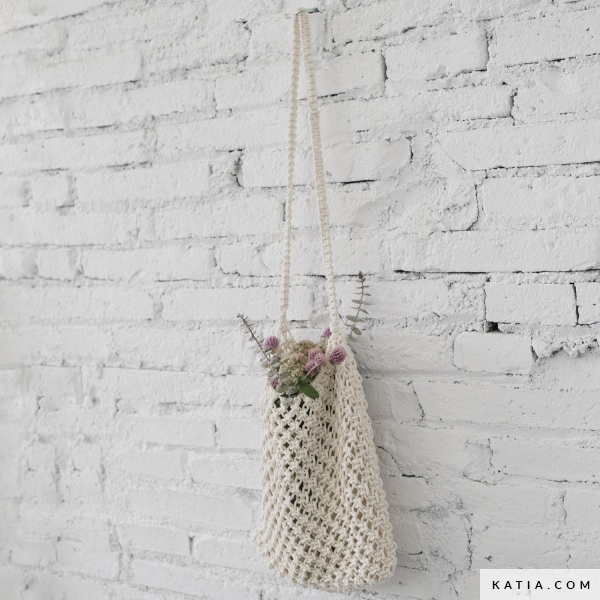 Kit bolso red macram Shopping Love de knittingtheskyl Katia