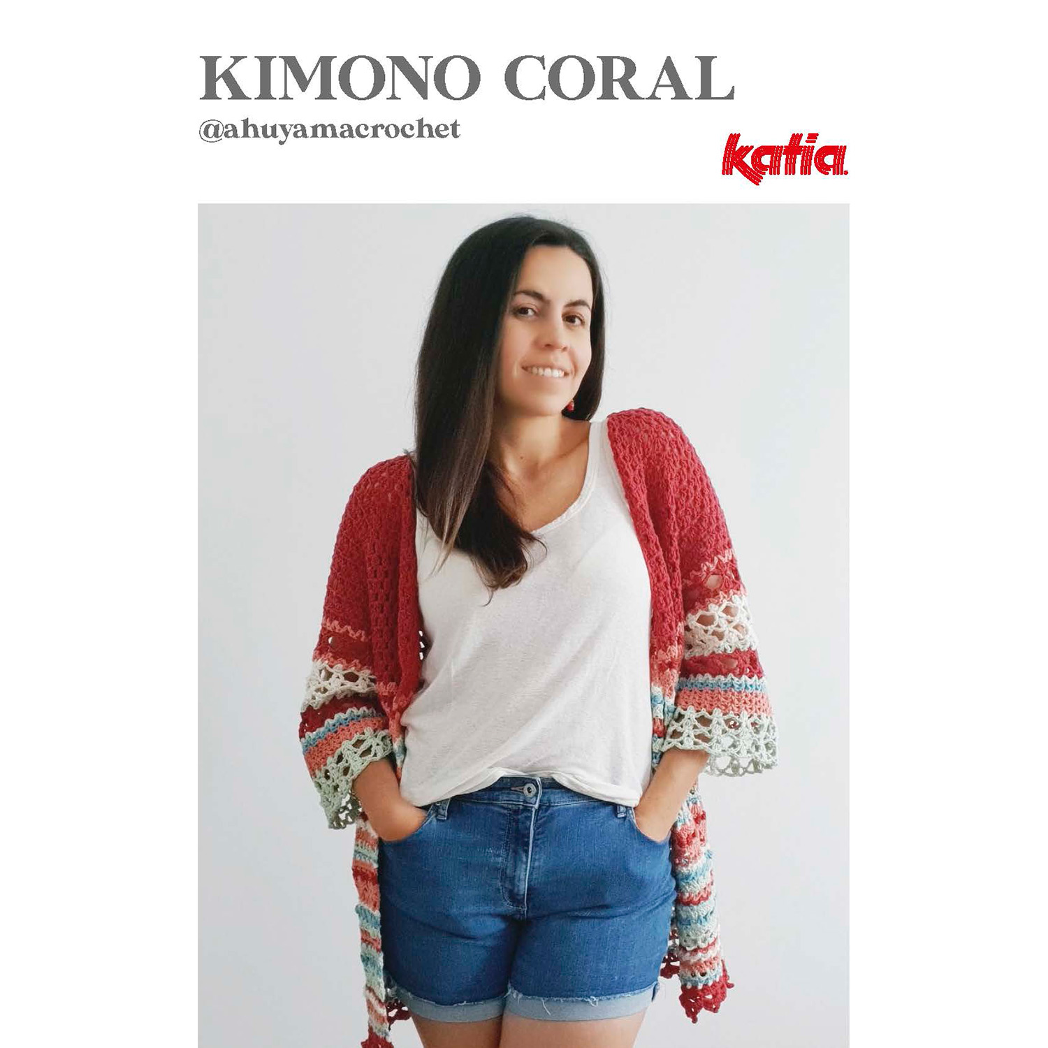 Pack Cotton 100 Kimono a crochet Coral de Ahuyama kit