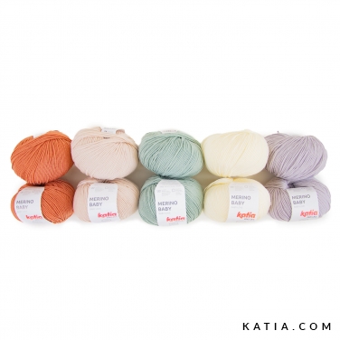 Lot De 5 Pelotes De Laine Katia Big Merino - Bleu Turquoise - Pour Tricot/crochet