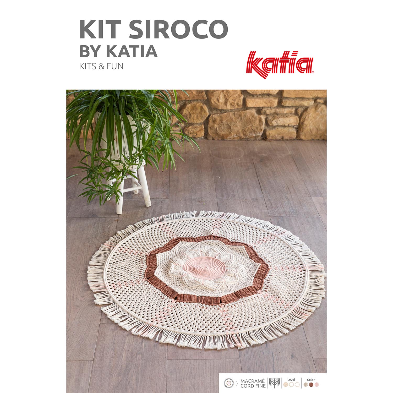Kit alfombra redonda de macramé Siroco by @buyi.macrame