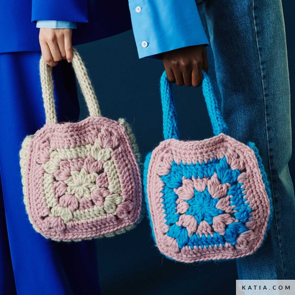 WOW Kit Bicolor Granny Squares Eliza Bag kit Katia
