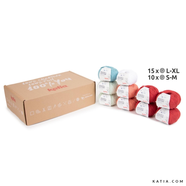 Pack SeaCell Cotton Kimono a crochet Coral de Ahuyama kit