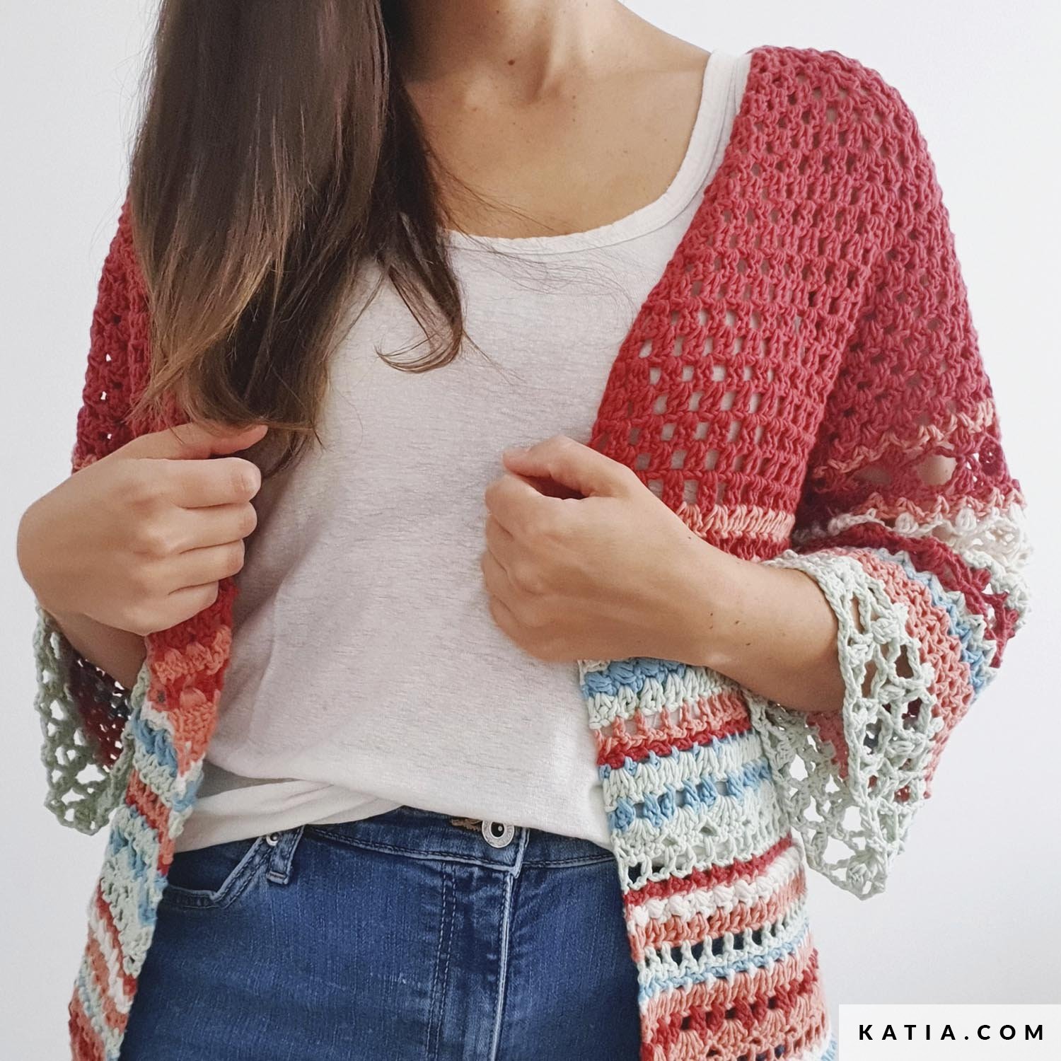 Pack SeaCell Cotton Kimono a crochet Coral de Ahuyama kit