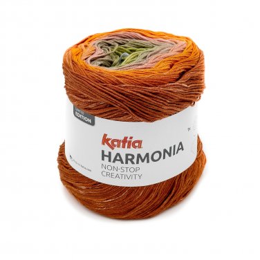 yarn wool harmonia knit cotton khaki rust orange spring summer katia 205 p