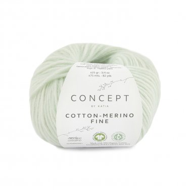 lana hilo cottonmerinofine tejer algodon organico gots merino extrafine superwash verde blanquecino otono invierno katia 84 p