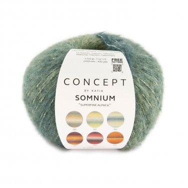 garn wolle somnium stricken alpaka baumwolle polyamid polyester grunblau braun herbst winter katia 302 p
