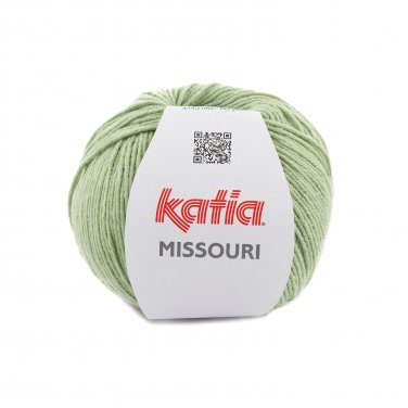 laine fil missouri tricoter coton acrylique vert menthe printemps ete katia 53 p