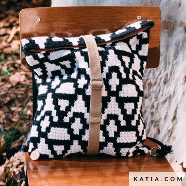 patron tejer punto ganchillo mujer mochila primavera verano katia 5003 3 p
