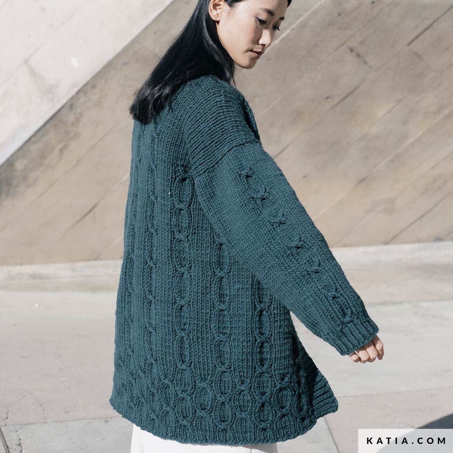 amachi. Rainy Pattern Knit Cardigan（Jacket - Woman - Autumn