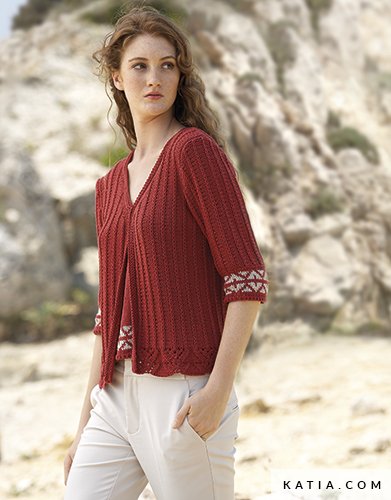 Chaqueta de punto clearance roja mujer