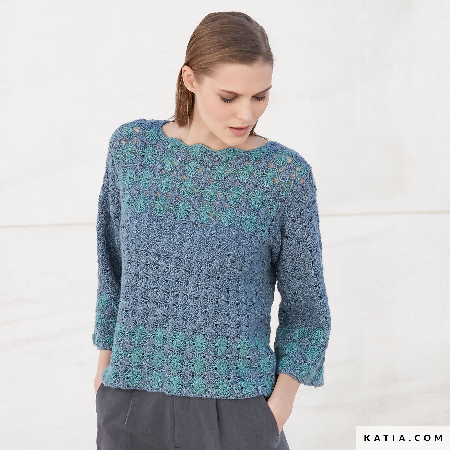 Jersey De Punto Para Mujer Con Mezcla De Lana Merino - Falso Dos Piezas, Manga Larga, Cuello Redondo - Ideal Para Otoño E Invierno