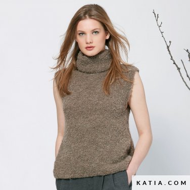pattern knit crochet woman sweater autumn winter katia 6040 15 p