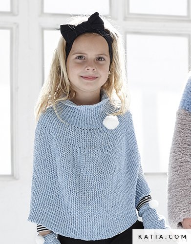 tricot poncho fille