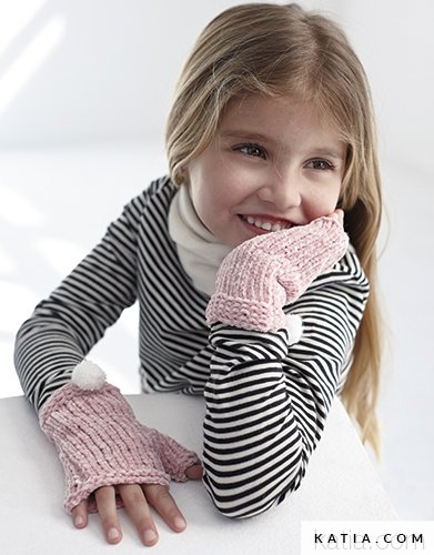 Fingerless Mittens Kids Autumn Winter Models