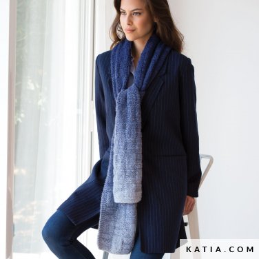 pattern knit crochet woman scarf autumn winter katia 6052 24 p