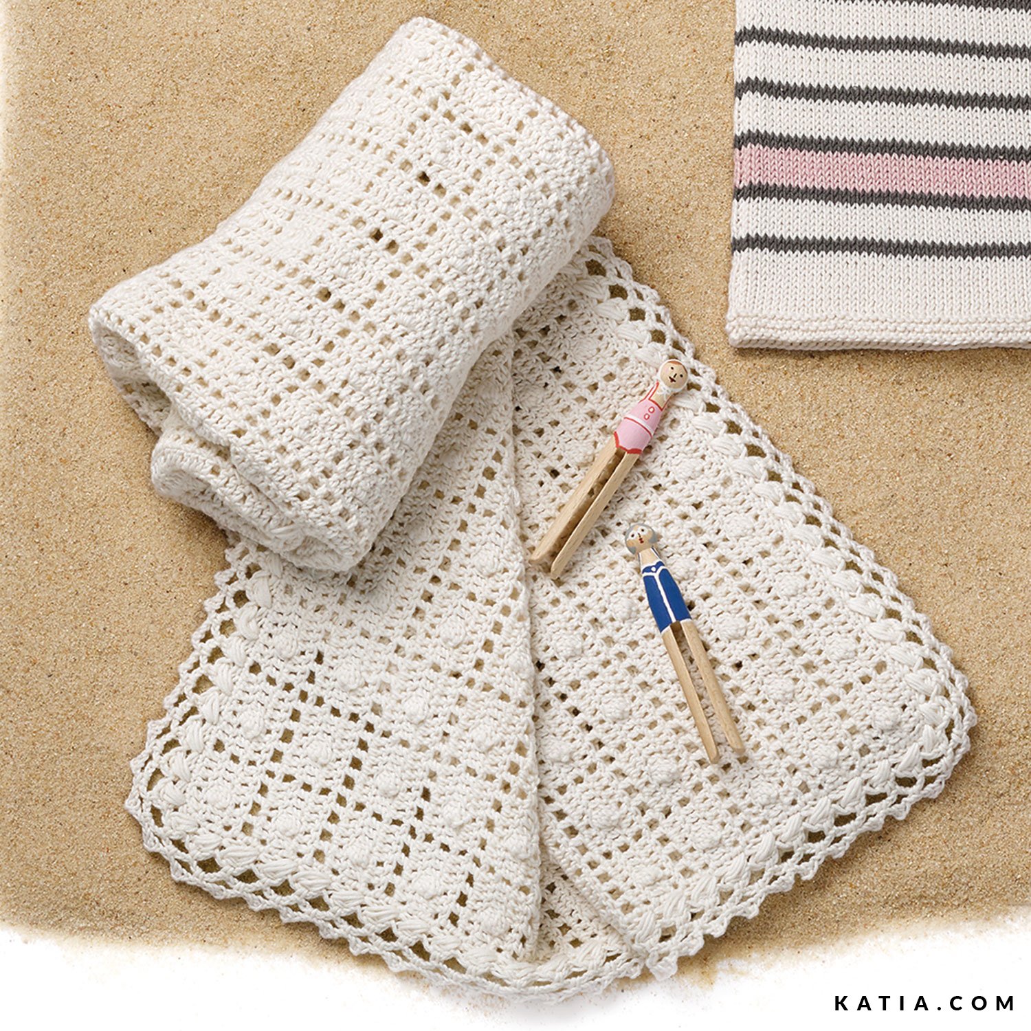 patroon breien haken baby cape lente zomer katia 6070 16 g