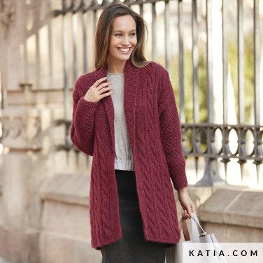 patroon breien haken dames jas herfst winter katia 6092 12 p
