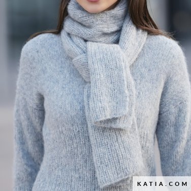 patroon breien haken dames sjaal herfst winter katia 6092 20a p