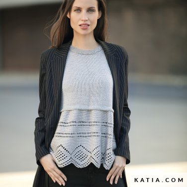 pattern knit crochet woman sweater autumn winter katia 6092 26 p