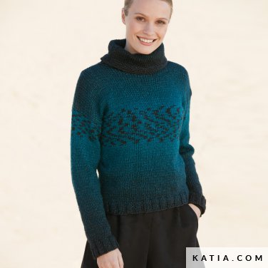 pattern knit crochet woman sweater autumn winter katia 6100 56 p