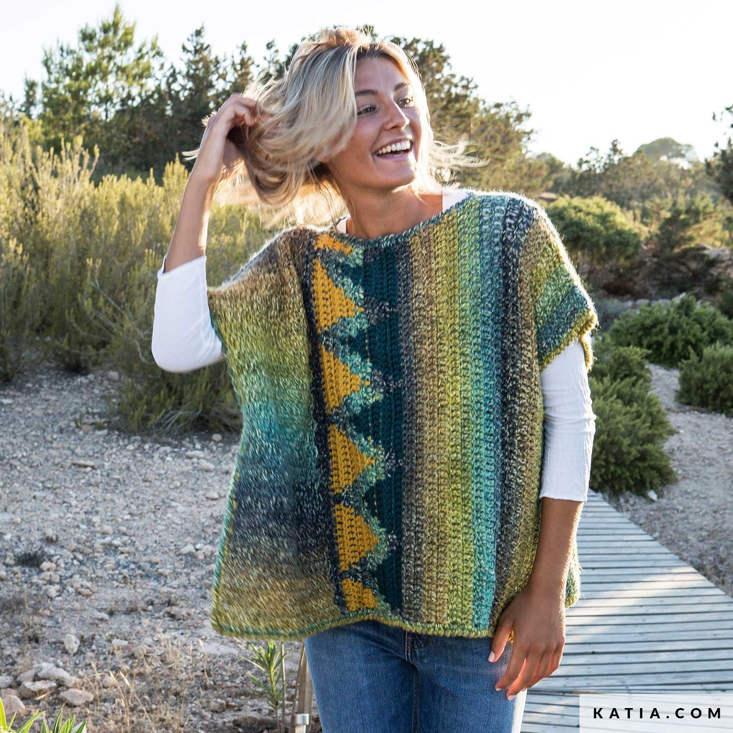 Poncho Mujer Primavera / Verano patrones
