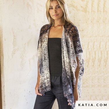 patroon breien haken dames stola lente zomer katia 6124 57 p