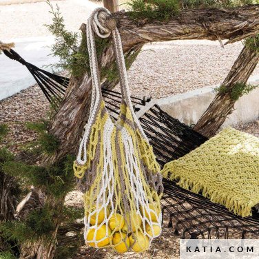 patroon breien haken dames tas van netwerk lente zomer katia 6124 25 p