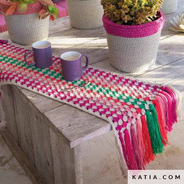 patroon breien haken woning tafelloper lente zomer katia 6124 51 p
