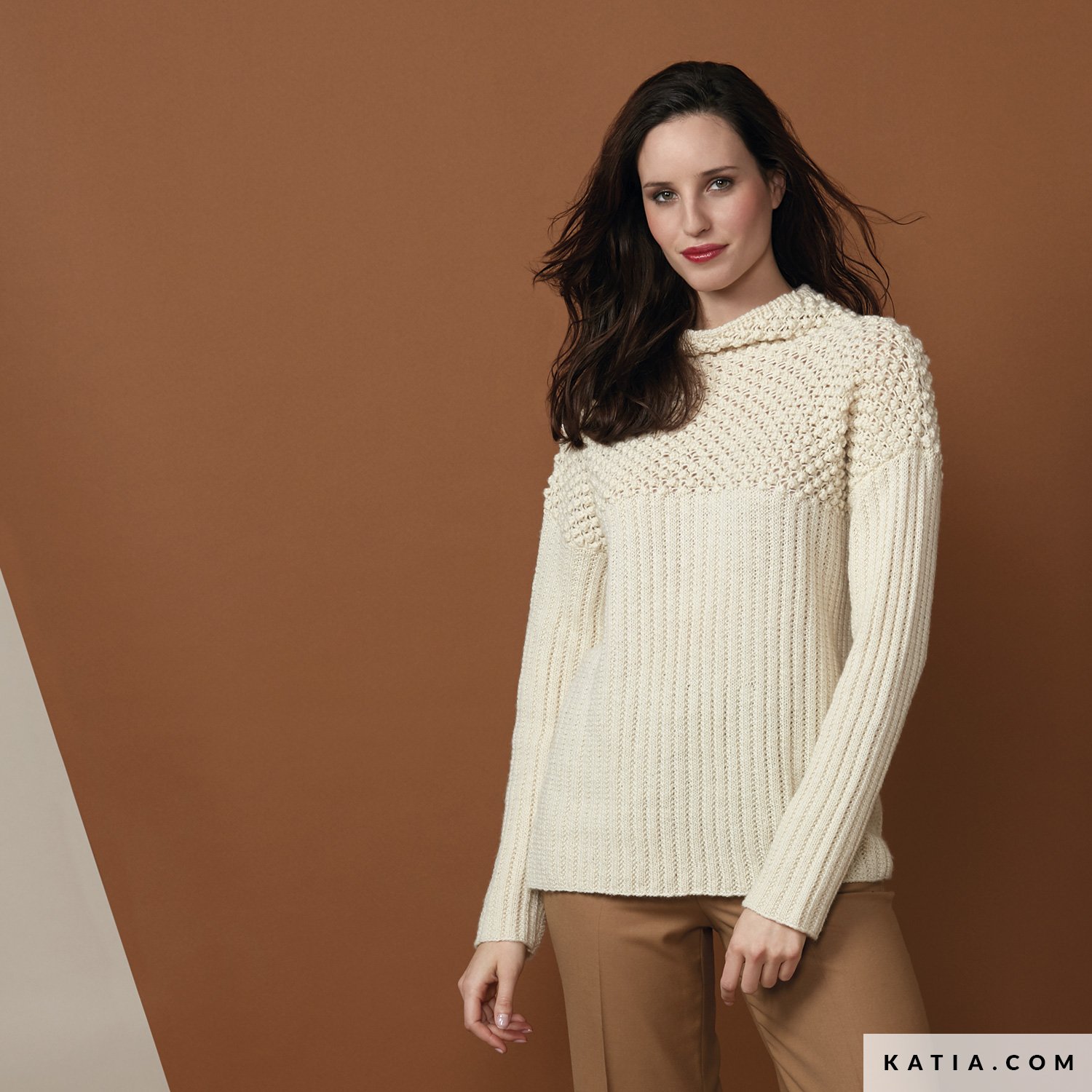 crochet mock neck sweater