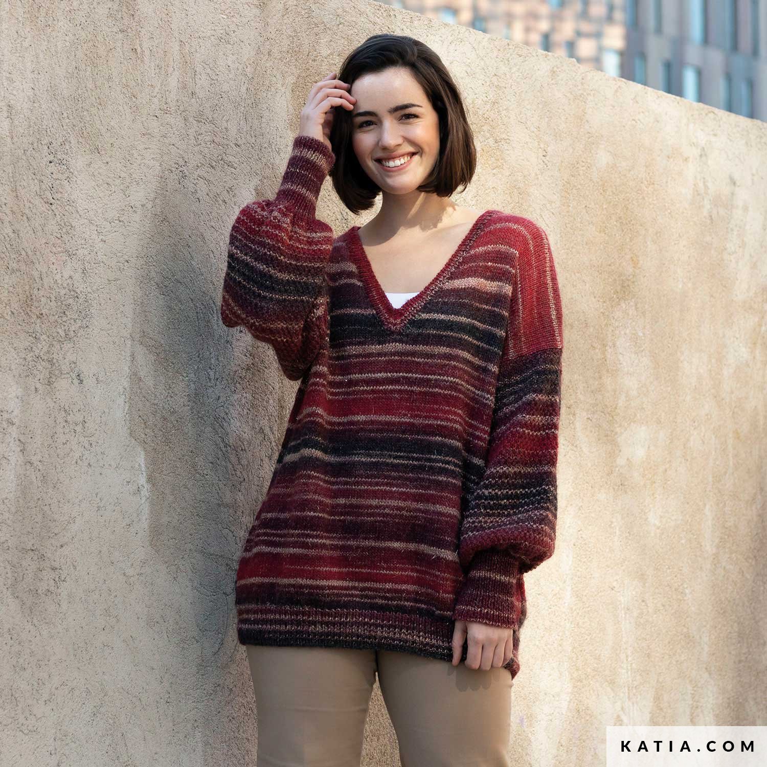 Jersey Mujer Cuello En V Con Botones – Manga Larga, Tela Suave – Básico Para Otoño/Invierno, Tallas S-XXL