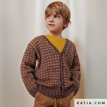 patron tejer punto ganchillo ninos chaqueta otono invierno katia 6182 9 p