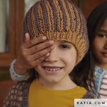 patron tejer punto ganchillo ninos gorro otono invierno katia 6182 7 p